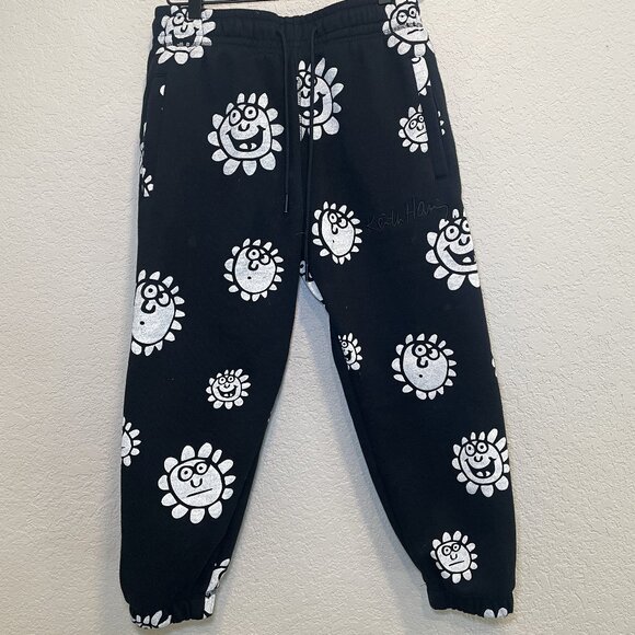 SP x Keith Haring White Flowers Pants Lifestyle Joggers Small - Picture 1 of 9
